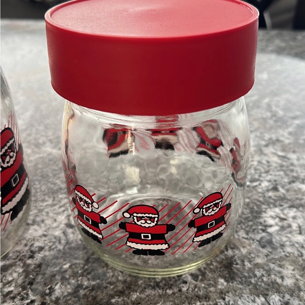 Vintage Carlton Glass Santa jar